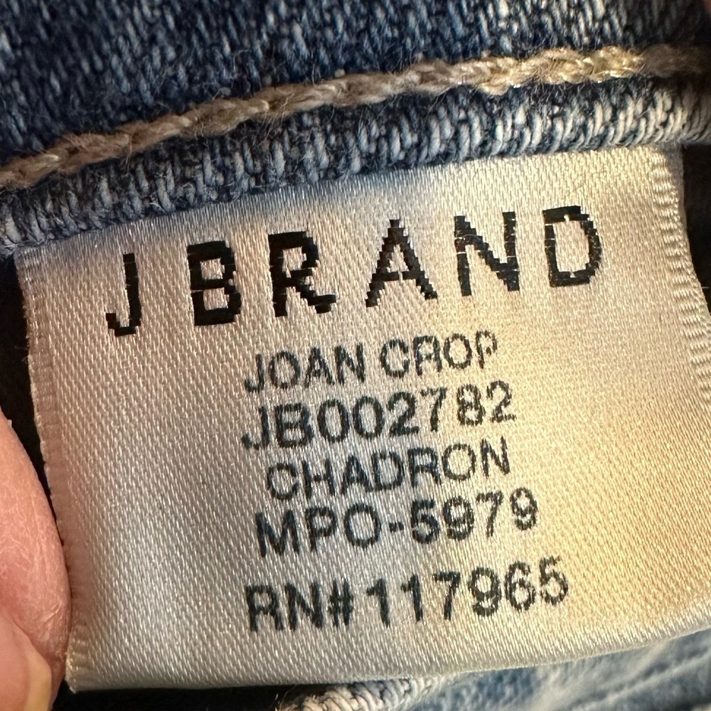 JBRAND Joan Crop Women's 28 Wide Straight Leg Crop Super High Rise Denim Jeans - Picture 8 of 12